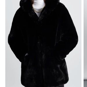 Apparis Marie Black faux fur coat